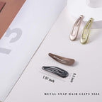 20 PCS Metal Snap Hair Clips Water Drop No Slip Barrettes for Women Bright Small Hair Clips For Thick And Thin Fine Hair,Metallic,1.97 x 0.5 In.
