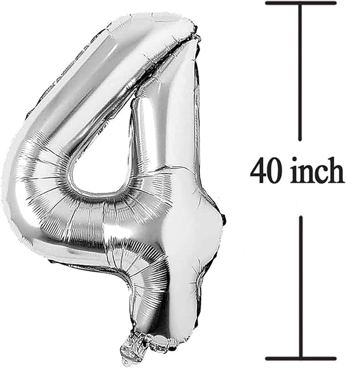 Silver 40 Number Balloons Big Giant Jumbo Large Number 40 Foil Mylar Balloons - Image 2