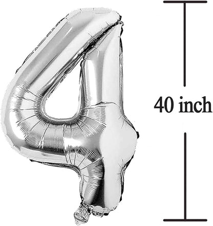 Silver 40 Number Balloons Big Giant Jumbo Large Number 40 Foil Mylar Balloons - Image 2