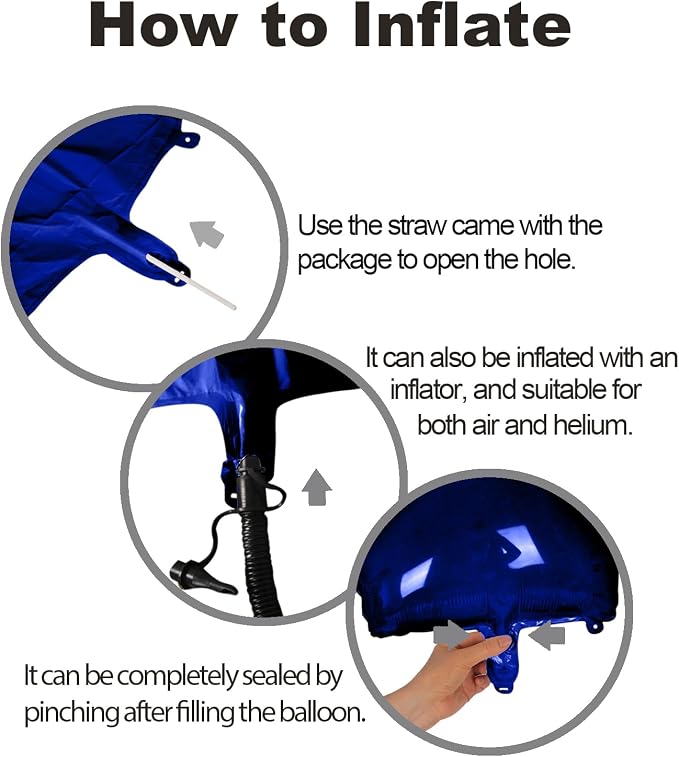 40 Inch Navy Blue Big Number 4 Balloon 0-9 Large Helium | Royal Blue 4th Foil - Image 2