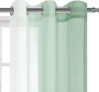 DWCN Light Sage Ombre Sheer Curtains - Image 2