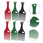 6pcs Plastic Hair Pick Combs for Afro Curly Hair Wide Tooth Detangling Accessories for Men and Women for Frizz Reduction and Smooth Styling