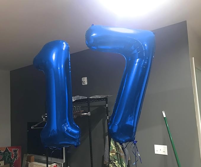 Number Balloons Dark Blue 17 Balloon 40 inch - Image 4