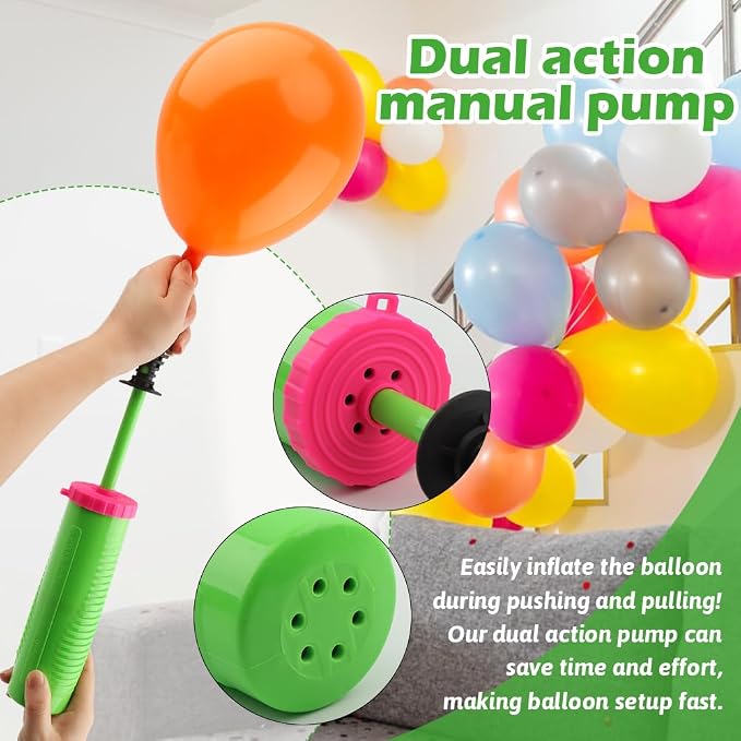 2Pack Balloon Pump Handheld, Dual Action Manual Air Inflator - Image 5