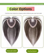 Anemone No Clips Human Hair Topper Piece Fringe Bangs for Women Wrap-Around Magic Paste with Invisible Lace for Natural Hair Loss Coverage (Dark Brown Lace French Bangs)