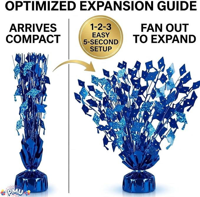 PMU Blue Graduation Balloon Weights, Graduation Centerpieces - Image 5
