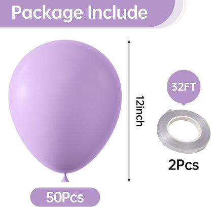 12 Inch Pastel Purple Balloons, Baby Shower, Graduate Party Decorations - Image 2