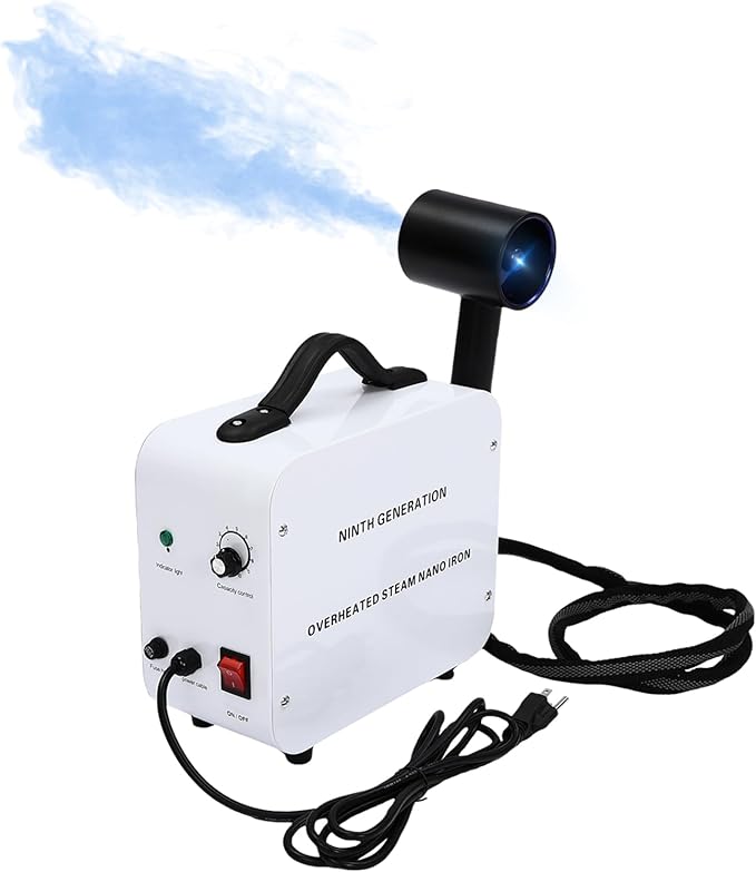 1300W Nano Hair Steamer Spray Machin,Multifunctional Hair Care Salon Steamer Gun with 11.83oz Water Tank, Adjustable 1-10 Levels,Blue Light Color Processor Salon Beauty for Home, Hair Salon