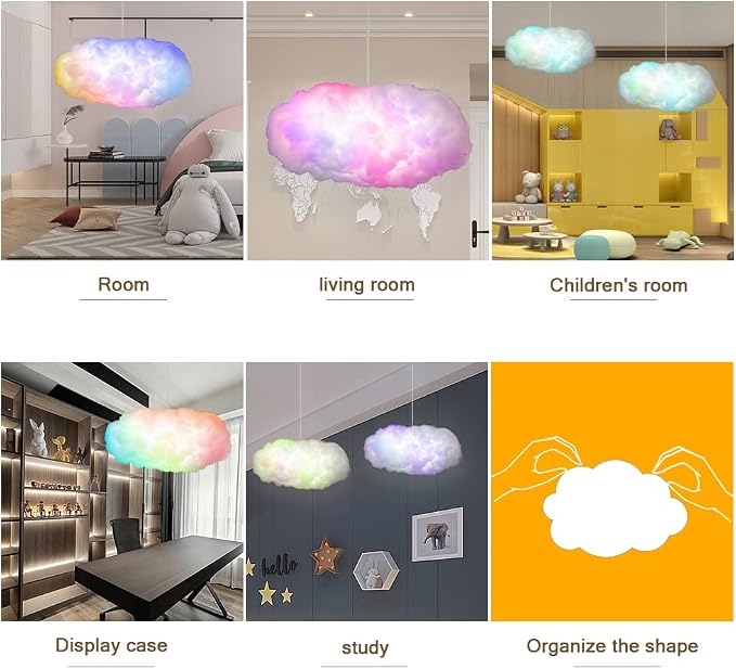 3D Big Cloud lightning Light Kit Music Sync Warm White Multicolor lightning - Image 7