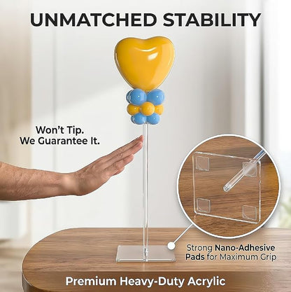 6 Pack Clear Acrylic Balloon Stand 15.75 inch Party Centerpiece Kit - Image 3