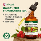 KUKKA Wintergreen Essential Oils - 3.40 Fl Oz - for Hair, Skin, Diffuser, Aromatherapy & DIY Soap Making Scent