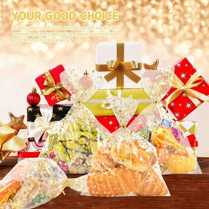 COQOFA Clear Cellophane Treat Bags - Image 6