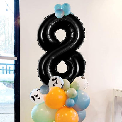 Black Number 8 Balloons 40 Inch Large Foil Balloons, Giant Number Balloon - Image 6