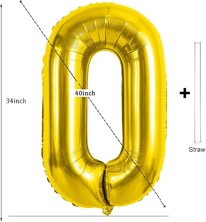 Gold Letter Balloons 40 Inch Large Letter O Balloon Aluminum | Foil Mylar Big - Image 2