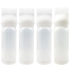 4 PCS Root Comb Applicator Bottle,Hair Oil Applicator Bottle for Hair Dye Shampoos Salons.6oz（white）