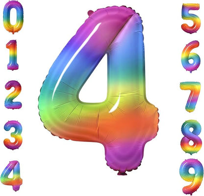 Number 4 Balloons for 4th Birthday Party Decorations, 0-100 Large No.4 Balloons by Joycard