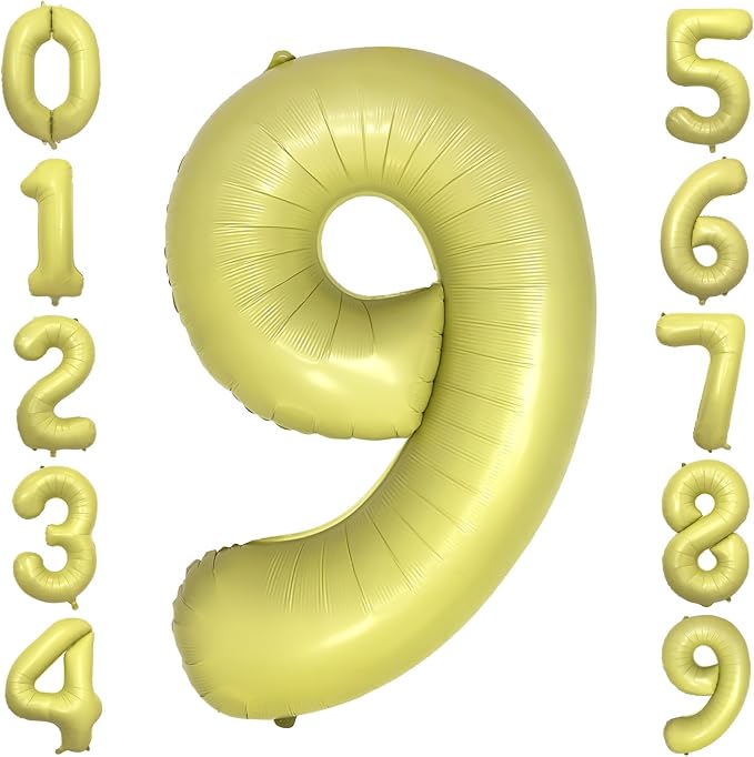 Pastel Yellow Number 9 Balloon 40 Inch Light Yellow Foil Number Balloons 9th by cocodino