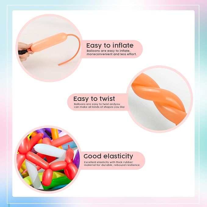 Party Balloons - Peach 260 Long Balloons - Image 6