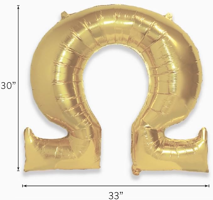 Omega - Greek Letter Balloon - Large 33" x 30" Gold Foil Balloon - Image 2
