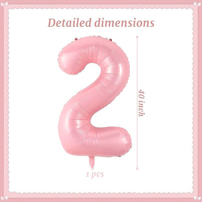40 Inch Pink Number 2 Balloon Suitable - Image 2