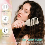 Curly Hair Brush Boar Bristles Curl Defining Brush With 2 Psc Silk Scrunchies Detangling Brush For Curly Hair Detangling Brush Styling Comb Curling Curling Brush (Beige)