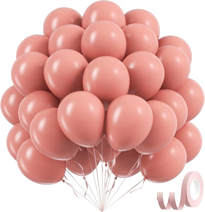 Dusty Pink Balloons 12 inch, Dusty Rose Latex 50pcs Party Balloons | Boho by Awenztech