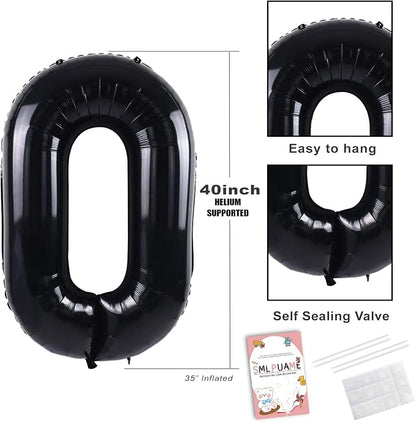 40 inch Number Balloon 0-9 Black Large Number 22 Balloons, Digital Balloons - Image 3