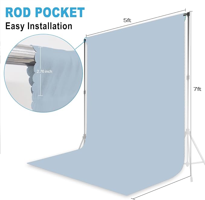 Dusty Blue Photography Backdrop - Image 2