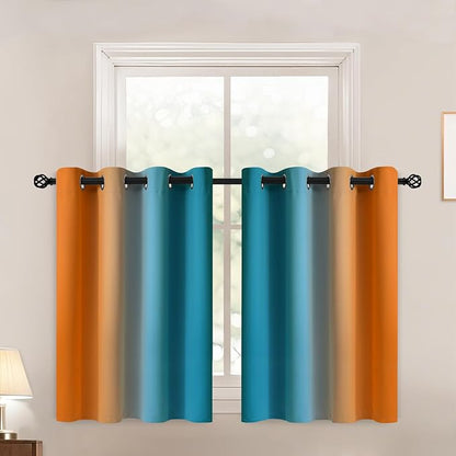 Yakamok Ombre Orange and Blue Curtains by Yakamok