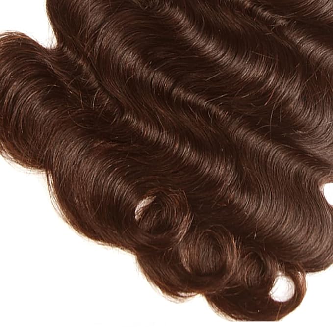 Brown Body Wave Bundles Human Hair Chocolate Brown Bundle Niegmeag Brazilian Virgin Soft and Silky Remy Hair 3 Bundles 18 20 22 Inch Double Weft Color 4 Body Wave Bundle 150g