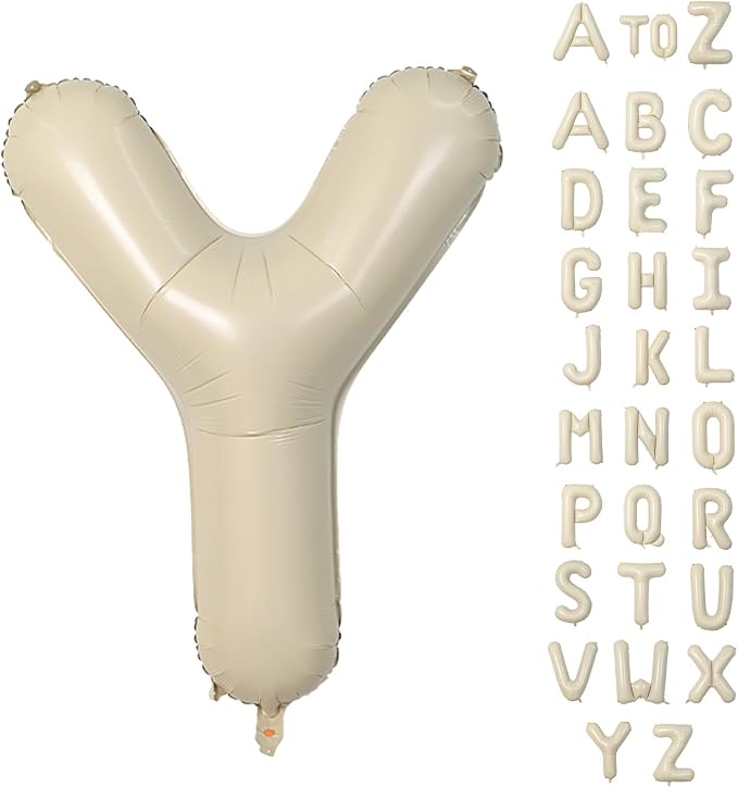 Biapian 40 Inch Giant Cream Y Foil Balloon, Large Aluminum Y Balloons Helium by BIAPIAN