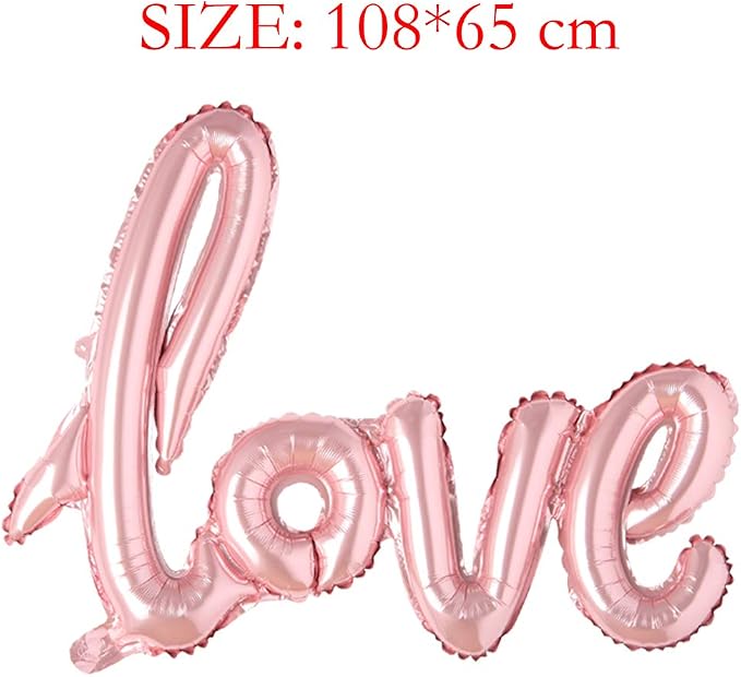 Giant multicolor Love Letter Foil Balloons Champagne Love Balloon, Wedding - Image 4