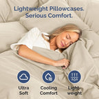 Standard Pillow Cases - 2 Pack - Super Soft Pillowcase Covers - Envelope Enclosure - Hotel Quality Pillow Protectors - Wrinkle Free, Shrink and Stain Resistant - Machine Washable - 20" x 26" (Wheat)