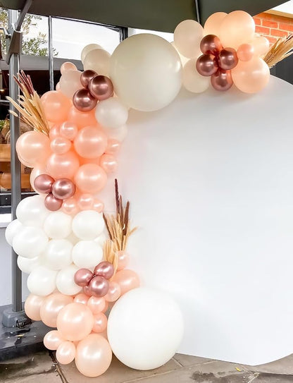 Rose Gold Balloon Garland Arch Kit, Metallic Rose Gold Pearl White and Glitter - Image 8