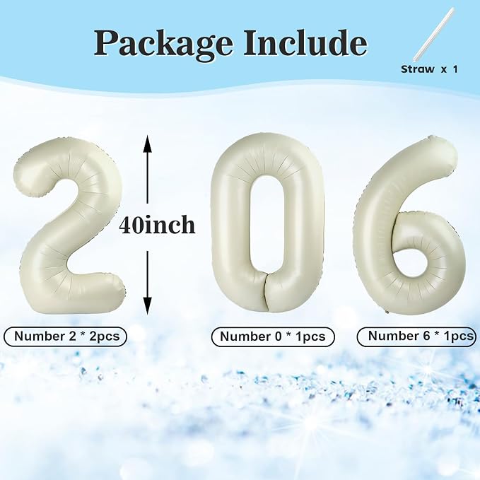 2026 Number Black Balloons 40Inch Balloon - Image 5