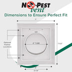 NO-PEST VENT, Exclusive Dual Door Dryer Vent Cover Outdoor 4 inch or Bathroom fan, Made in USA w Highest UV Resistant Plastic in any Outdoor Vent Cover (Onyx, 4 inch With 12" Duct Tube)