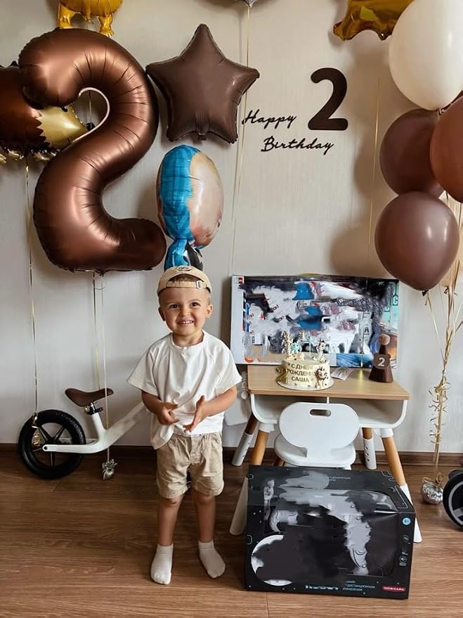 Number 1 Balloons 40 Inch Coffee Brown Balloon - Image 4