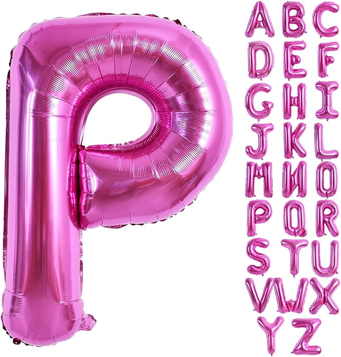 TONIFUL 40 Inch Large Rose Red Letter P Balloons Giant Hot Pink Alphabet Letter by TONIFUL