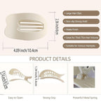 Women Flat Hair Clips,4-Pack French Large Matte Non-Slip Claw Hair Clips for Thick or Thin Hair