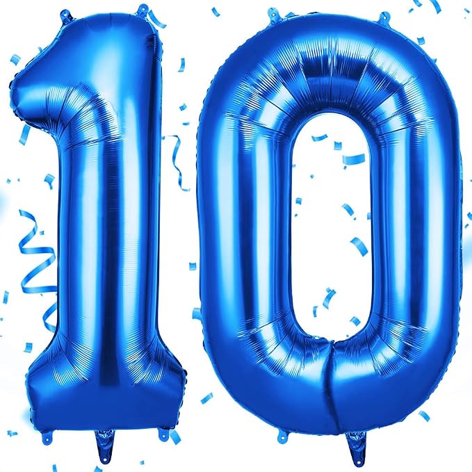 OFFCUP 40 Inch Blue Number 10 Balloon by OFFCUP