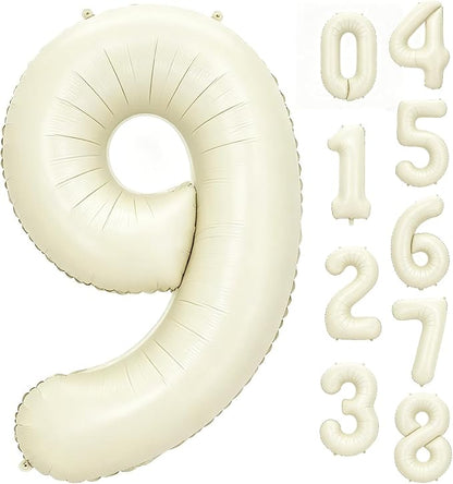 40 Inch Beige Number 9 Foil Balloon by Unknown