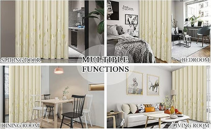 Beige Room Darkening Curtain for Sliding Door 80W x 84L Inch Long Extra Wide - Image 9