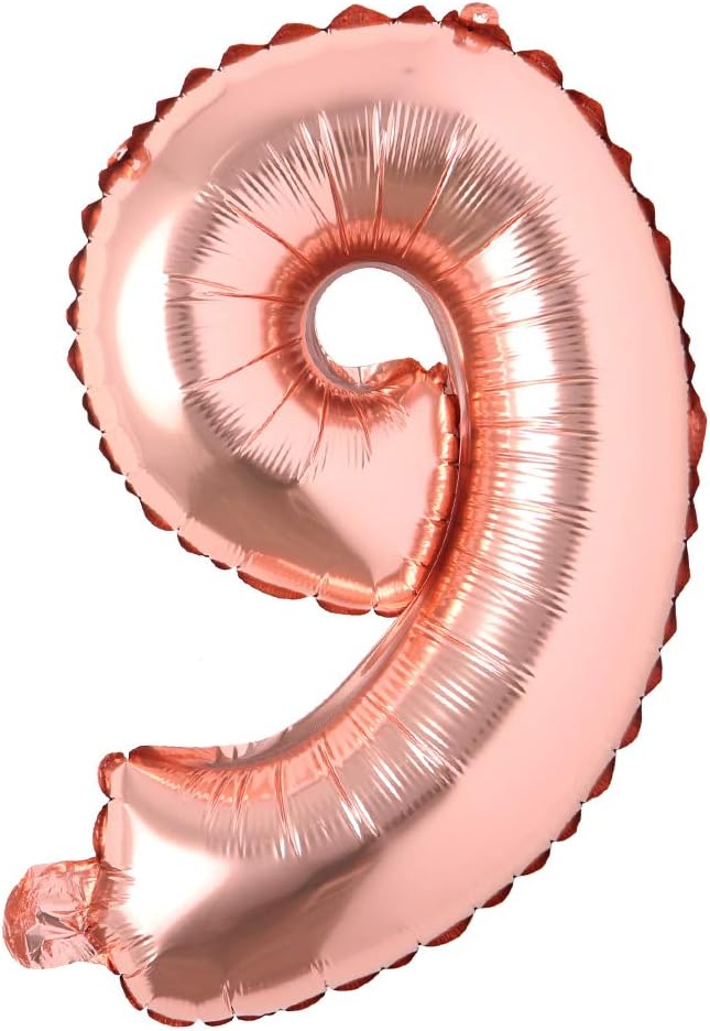 16" inch Single Rose Gold Alphabet Letter number Balloons Aluminum Hanging Foil by REIANS