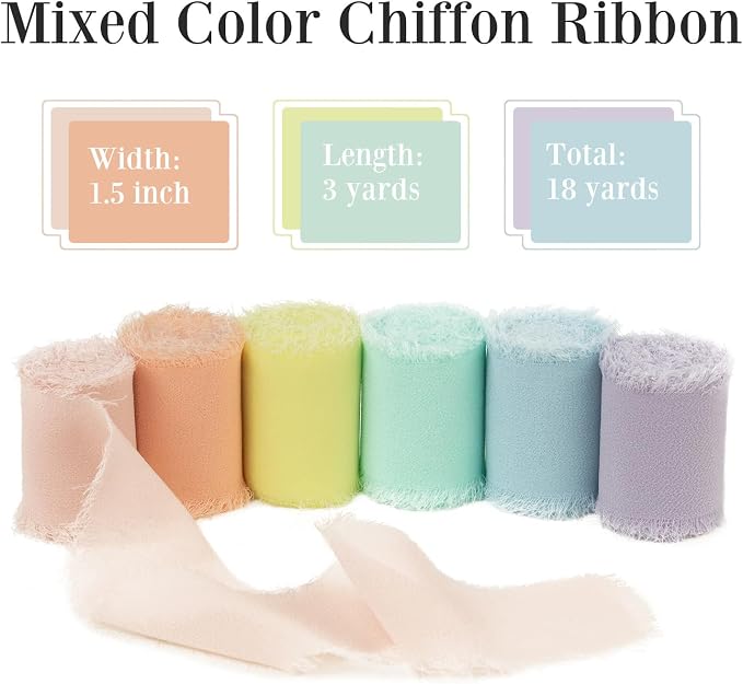 Pastel Macaron Chiffon Ribbon - Image 2