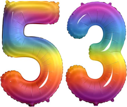 Number 53 Balloons for 53rd Birthday Party Decorations, 0-100 Large No.53 by Joycard