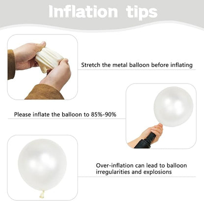 Pearl White Balloons Different Sizes 5 10 12 18 Inch, Royal White Latex Balloons - Image 3