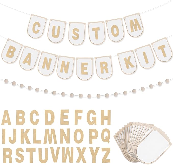 Hahafelt 125 Pcs Make Your Own Banner Kit Personalized Handmade Name Scallop by Hahafelt