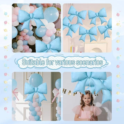 4pcs Jumbo Oversized Ribbon Balloons Coquette Bow Balloons Bow Party Coquette - Image 4