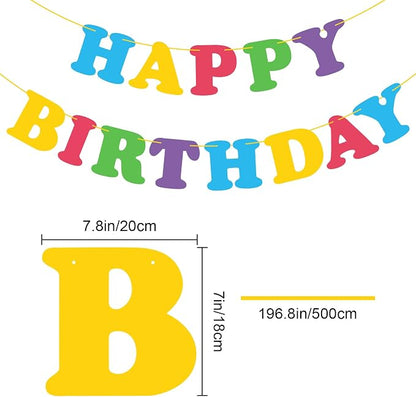 Colorful Happy Birthday Banner Rainbow Bunting Party Banner - Image 2