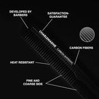 Charlemagne Men's Shatterproof Carbon Hair Comb 18 cm - Anti-Static Fine Comb for Cutting & Styling, for Men & Women - Styling Tools & Appliances